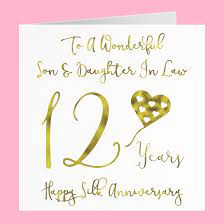 Happy anniversary son and daughter in law images. Son And Daughter In Law 12th Silk Anniversary Card To A Wonderful Son And Daughter In Law