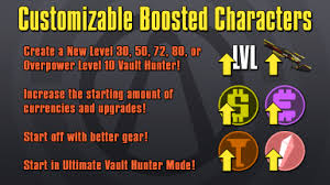 Reached level 72 on ultimate vault hunter mode on all characters in bl2. Customizable Boosted Characters At Borderlands 2 Nexus Mods And Community