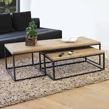 Table Basse Industrielle Gigogne Table Basse Industrielle Meuble Table Basse Table Basse