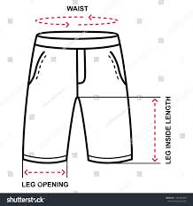 Mens Running Shorts Size Chart Vector Stock Vector Royalty