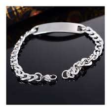 Bracelet gourmette de plaqué argent 925 20 cm 8mm mixte homme femme. Gourmette Homme