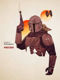 The Mandalorian Chapter 8 Redemption Art By Doaly Star Wars Poster Star Wars Art Star Wars Art Drawings
