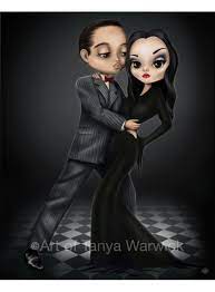 Mon Cherie Morticia and Gomez Addams Family Inspired Art - Etsy