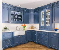I love their beauty, warmth, how well they go with a variety of kitchen styles, and of course, their affordability. Blue English Country Kitchen In Connecticut Traditional Kitchen New York By Nukitchens Houzz