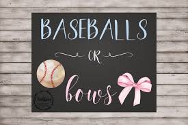 Our gender reveal baseballs have been showcased on bleacher report and espn as multiple baseball players have recorded their biggest hit. Gender Reveal Decorations Baseball Or Bows Baseballs Or Etsy Gender Reveal Signs Gender Reveal Decorations Baseball Gender Reveal