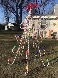 Christmas Decoration Gingerbread House Diy Candy Cane Christmas Tree Outside Christmas Decorations Outdoor Christmas Diy Outdoor Christmas Tree