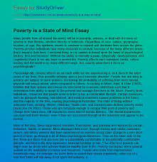 Consequence that poverty cycles trap many households indefinitely. Poverty Is A State Of Mind Free Essay Example Studydriver Com