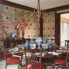 Find curated images that will help you create the ultimate dining room. Red Dining Room With Blue And White Porcelain Katie Ridder Dining Room Accessories Red Dining Room Farmhouse Dining Chairs