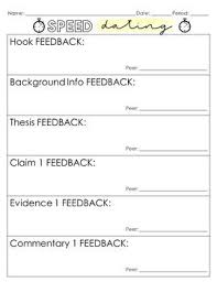 Peer Review Speed Dating Activity Engaging By Write On With Miss G Teachers Pay Teachers Peer Review Peer Speed Dating