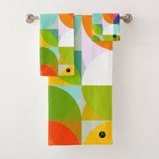 New users enjoy 60% off. Multicolored Colored Bath Furnishes Geometrically Bath Towel Set 54 54 By Bredesigns Custom Gift Idea Colorful Bath Towel Set Bath Towel Sets