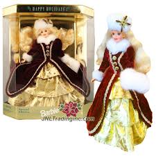Barbie Hallmark Special Edition 12 Doll Happy Holidays 1996 Barbie In Faux Fur Trim Gown With Hairbrus Christmas Barbie Happy Holidays Barbie Holiday Barbie