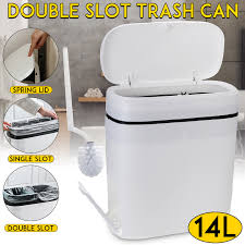 14l/3.7gal waste bins trash can, double