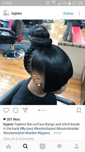 Stitch Braids With Topnot Bun Braided Hairstyles Easy Cornrow Ponytail Braided Hairstyles