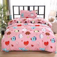 Bangtan Design Pink Bed Cover Pink Bed Covers Pink Bedding Army Room Decor