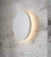 The Beacon Lighting Ledlux Disk 250mm Led 20w 900 Lumen Dimmable White Wood Wall Light In Warm White Wall Lights Beacon Lighting Home Lighting Design