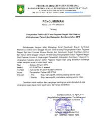 Maybe you would like to learn more about one of these? Pengumuman Penyerahan Petikan Sk Cpns Formasi Umum Dan Formasi Khusus Dokter Tahun 2015