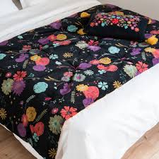 Boutis Reversible En Coton Jaune Moutarde Et Noir Motif Floral 100x200 Silvana Maisons Du Monde Giallo Senape Motivi Floreali Giallo