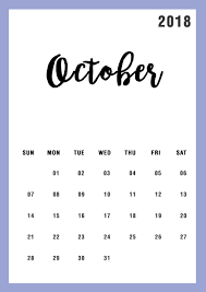 October 2018 Calendar Design Calendar Design Minimalist Calendar Design Calendar