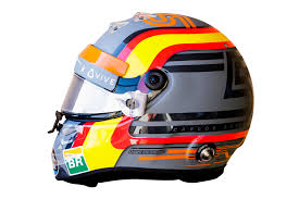 Because carlos sainz has switched teams to renault he had to create a new design which includes renault. Sainz Mclaren Testing Helmet Formula1