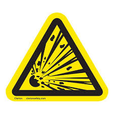 Black And Yellow Sign Meaning Standard Iso 7010 Hazard Type Burn Symbol Meaning Explosive Material To Warn Of Explosive Material Cla Chemical Hazard Symbols Material Data Sheet Symbols
