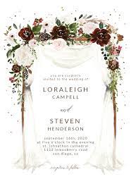 Floral Canopy Wedding Invitation Template Greetings Island Wedding Invitation Layout Printable Wedding Invitations Free Wedding Invitation Templates
