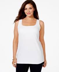 Style Co Plus Size Built In Shelf Bra Tank Top Only At Macy S Tops Women Macy S Tank Top Bras Tank Tops Macys Fashion