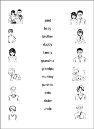 family vocabulary for kids learning english printable resources