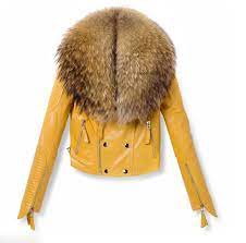 Womens Sheepskin Leather Moto Jacket With Raccoon Fur 5 Jpg 784 777 Pixels Fur Collar Leather Jacket Fur Leather Jacket Leather Jacket