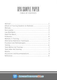 Table of contents layout apa style research paper antonchan co. Simple Apa Paper Help In 2020