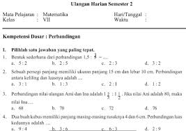 Semoga perangkat pembelajaran matematika untuk kelas 7,kelas 8 dan kelas 9 smp semester 1 dan semester 2 yang telah saya bagikan tersebut dapat bermanfaat dan di gunakan dengan baik sebagai bahan dalam melengkapi. Download Contoh Soal Soal Ulangan Harian Matematika Kelas 7 Smp Mts Semester 2 Library Pendidikan