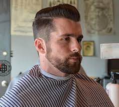 Preppy Pompadour Hairstyle Mens Haircuts Short Pompadour Haircut Beard Look