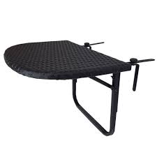 Unbranded Black Metal Outdoor Side Table With Adjustable Clamps 52 Balcony Table Bk The Home Depot Metal Outdoor Side Table Outdoor Wicker Outdoor Side Table