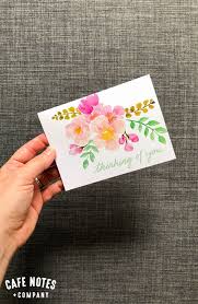 Spring Floral Bouquet Thinking Of You Greeting Card Cafe Notes Company Watercolor Greeting Cards Watercolor Cards Calligraphy Cards