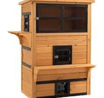 Tatayosi 3-Story Cat House Feral Cat Shelter with Raised ...
