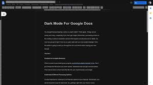 How To Enable Dark Mode In Google Documents Youtube