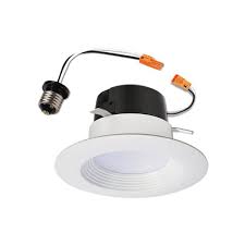 Halo Lt 4 In 5000k Integrated Led White Recessed Ceiling Light Retrofit Trim Daylight Lt460wh6950r The Home Depot