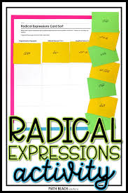 Making Connections Between Radical Form And Rational Exponent Form Is So Important In This Act Radical Expressions Expressions Activities Rational Expressions