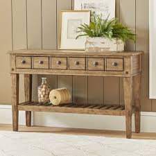 Birch Lane Console Table The Derrickson Console Table With Drawers At Birch Lane Rustic Console Tables Rustic Consoles Sofa Table With Storage