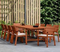 Habitat clifton wood extending dining table & 6 oak chairs. Buy Brampton 11 Piece Patio Extendable Dining Table Set Eucalyptus Wood And White Cushions Ideal For Outdoors And Indoors Brown Online In Taiwan B07d4bwg35