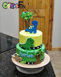 Dino Baby Shower Cake Cake By Cakes For Fun Cakesdecor