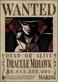 Dracule Mihawk New Wanted Poster One Piece Manga One Piece One Piece Comic