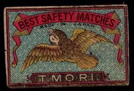 Old Matchbox Label China Japan Animal Bird Streichholzschachteln