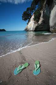 Jandals Flip Flops On Cathedral Cove Beach Coromandel New Zealand Cathedral Cove Bay Of Islands The Beautiful Country