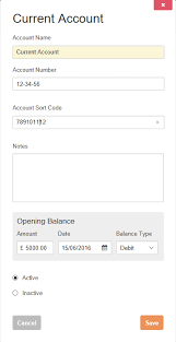 setting an opening balance for a bank account knowledge