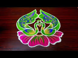 Beautiful Peacock Rangoli Designs Simple Kolam Designs With 6 Dots Creative Muggulu Youtube Kolam Designs Rangoli Designs Images Peacock Rangoli