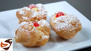 Dopo la ricetta dei gustosi bigne' di san giuseppe vogliamo presentarvi anche quella delle zeppole!! Zeppole Di San Giuseppe Fritte E Al Forno Bigne Con Crema E Amarene Dolci Facili Youtube