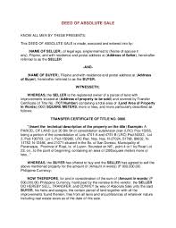Matters until now with you find this sample of of house deed fiduciary deed of a sample sale agreement? Doc Deed Of Absolute Sale Eduardo Bien Jr Academia Edu