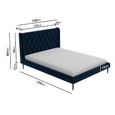 A standard double bed frame will be both longer and wider than the mattress, so you're going to have to consider that when. Amara Small Double Bed Frame In Navy Blue Velvet With Quilted Headboard Furniture123