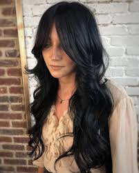 Curtain Bangs In 2020 Layered Hair With Bangs Hair Color For Black Hair Long Layered Hair