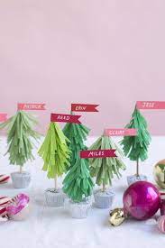 You can make them from your phone! Christmas Tree Name Cards Paper Christmas Tree Christmas Place Cards Diy Holiday